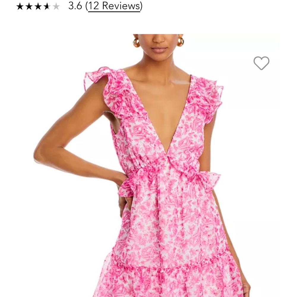 Floral Ruffle Trim Mini Dress